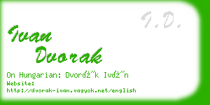 ivan dvorak business card